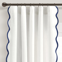 Scalloped Edge Light Filtering Window Curtain Panels Pair - Real Life Co