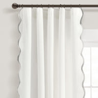 Scalloped Edge Light Filtering Window Curtain Panels Pair - Real Life Co