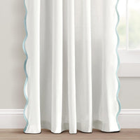 Scalloped Edge Light Filtering Window Curtain Panels Pair - Real Life Co