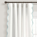 Scalloped Edge Light Filtering Window Curtain Panels Pair - Real Life Co