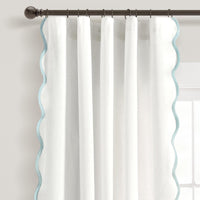 Scalloped Edge Light Filtering Window Curtain Panels Pair - Real Life Co