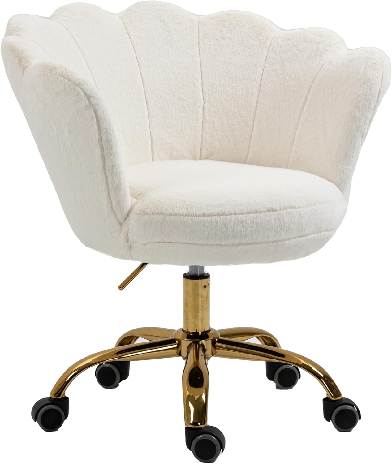 Seashell Back Swivel Vanity Desk Chair - Real Life Co