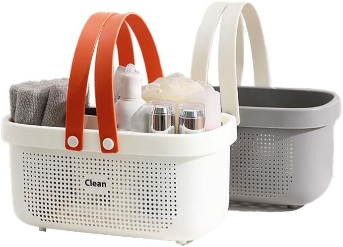 Shower Caddy Portable,Shower Caddy with Feet and Drainage Holes,Silicone Shower Caddy with Handles Large Shower Caddy Portable 12.4 * 6.14 * 7Inch - Sakura Pink - Real Life Co