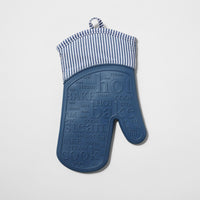 Silicone Striped Oven Mitt, Blue - Real Life Co