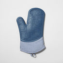 Silicone Striped Oven Mitt, Blue - Real Life Co
