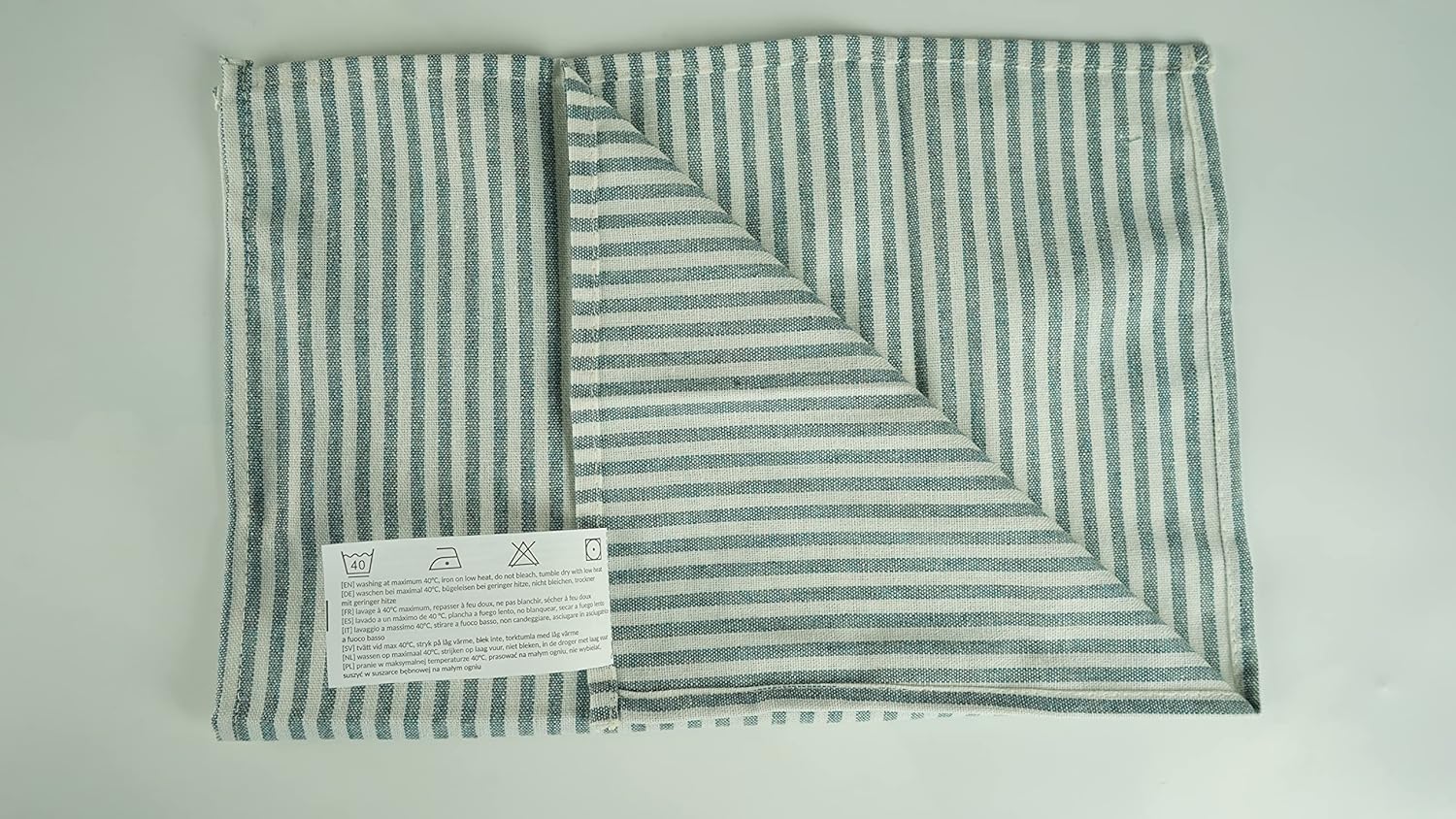 Striped Cotton Linen Blended Dinner Cloth Napkins - Set of 12 - Real Life Co