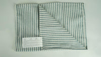 Striped Cotton Linen Blended Dinner Cloth Napkins - Set of 12 - Real Life Co