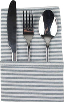 Striped Cotton Linen Blended Dinner Cloth Napkins - Set of 12 - Real Life Co