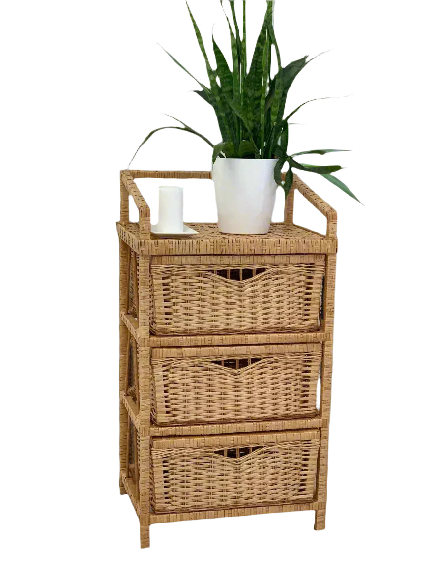 Lily Tall Wicker Nightstand