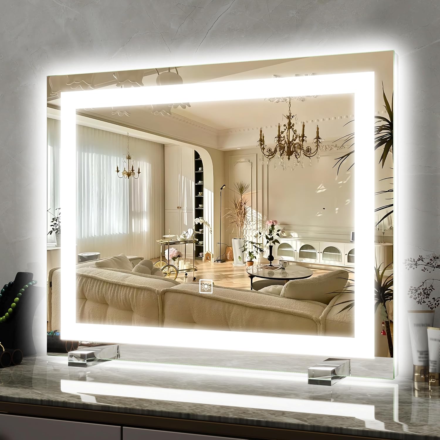 Vanity Mirror with Lights with 3 Color Dimmable LED Lighting - Real Life Co