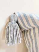 White and Blue Stripe Pillow Cover - Real Life Co