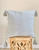White and Blue Stripe Pillow Cover - Real Life Co