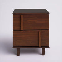 Wood Nightstand with two drawers - Real Life Co