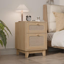 Wood & Wicker Nightstand (Set of 2) - Real Life Co