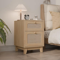Wood & Wicker Nightstand (Set of 2) - Real Life Co