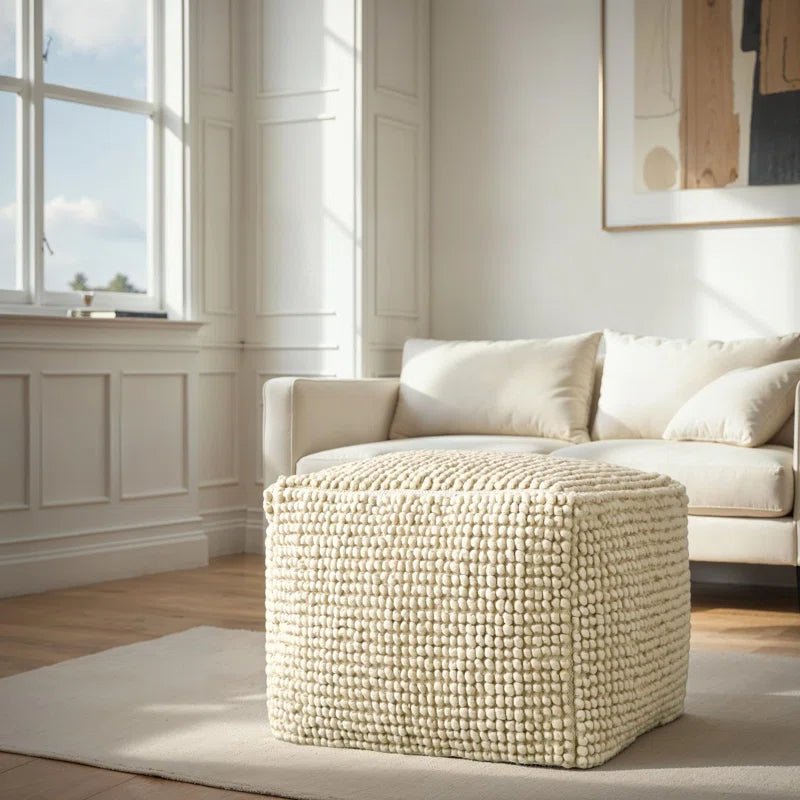 Wool and Cotton Pouf