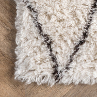 Wool Moroccan Shag Rug | Ivory - Real Life Co