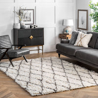 Wool Moroccan Shag Rug | Ivory - Real Life Co