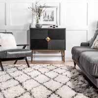 Wool Moroccan Shag Rug | Ivory - Real Life Co